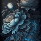 Blue Floral Canvas