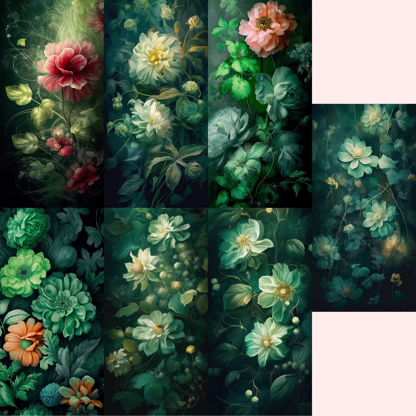 Green Floral Canvas