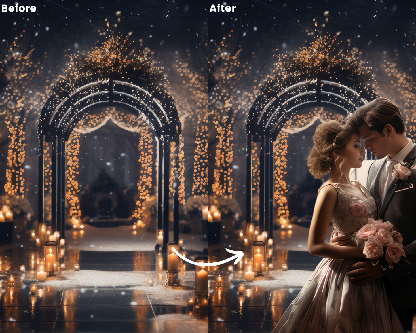 Christmas Wedding Scene | Digital Backdrops