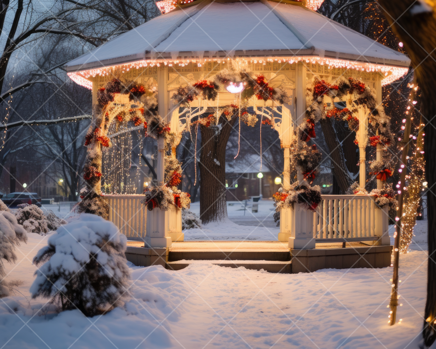 Christmas Wedding Scene | Digital Backdrops